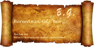 Bornstein Gábor névjegykártya